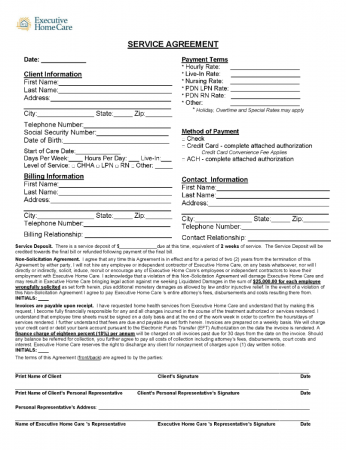 Service Agreement Form